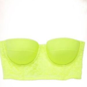 Aerie Neon Lace Bralette Strapless Bra Bustier Crop Corset